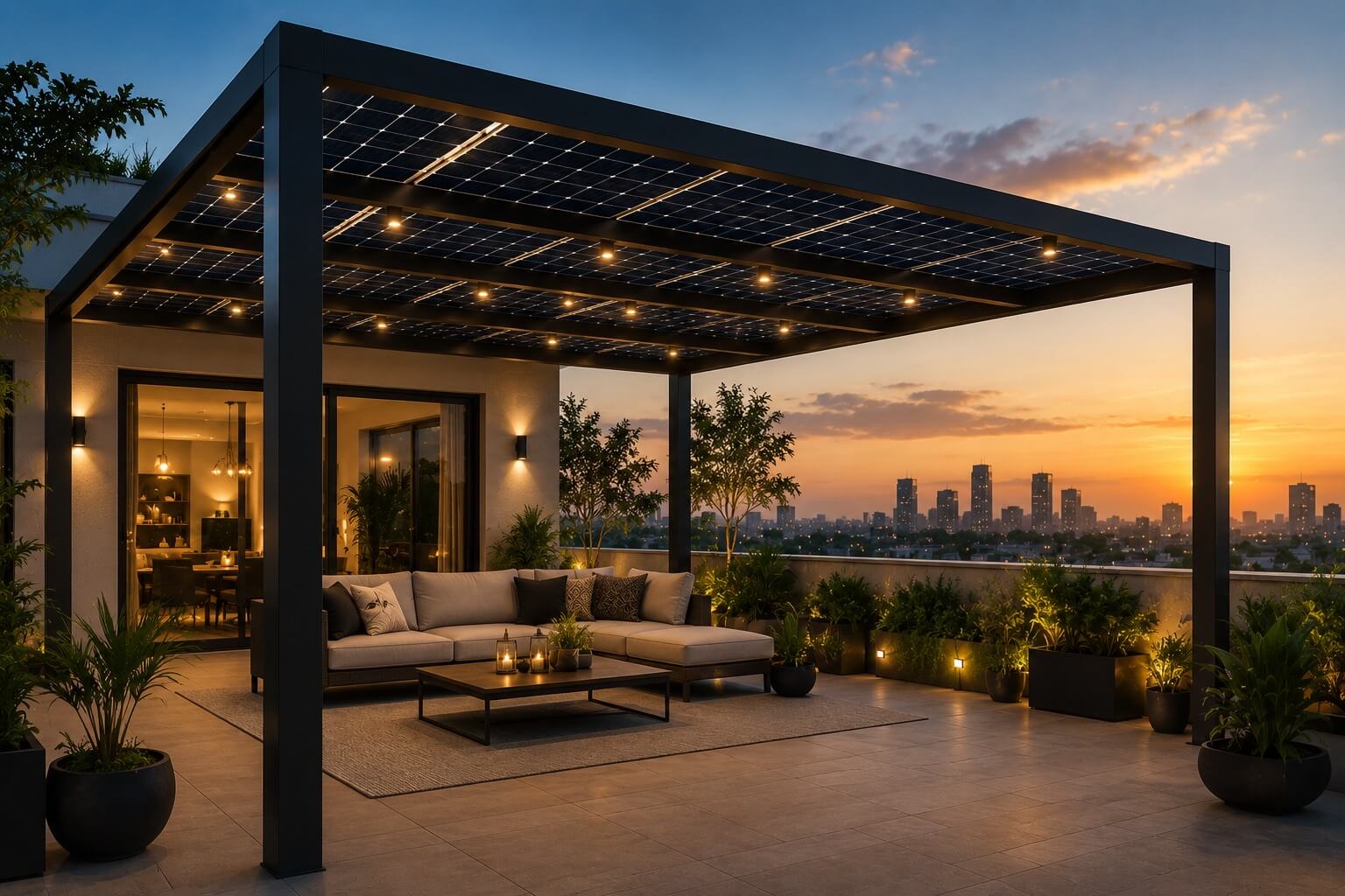 Hybrid solar system with inverter and battery by Rochish Solar